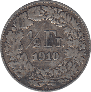 1910 HALF FRANC SWITZERLAND - WORLD COINS - Cambridgeshire Coins