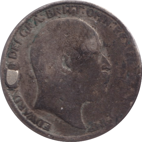 1910 MODIFIED SCARCE SIXPENCE ( FINE ) - SIXPENCE - Cambridgeshire Coins