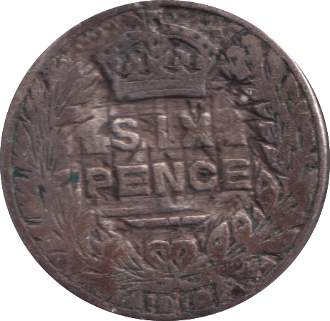 1910 MODIFIED SCARCE SIXPENCE ( FINE ) - SIXPENCE - Cambridgeshire Coins