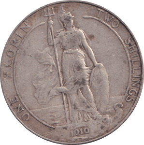 1910 ONE FLORIN ( FINE ) - FLORIN - Cambridgeshire Coins
