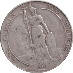 1910 ONE FLORIN ( FINE ) - FLORIN - Cambridgeshire Coins