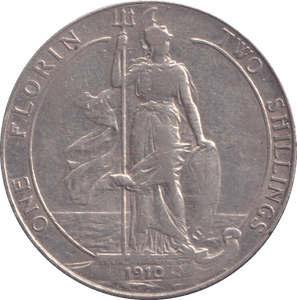 1910 ONE FLORIN ( GF ) - FLORIN - Cambridgeshire Coins