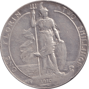 1910 ONE FLORIN ( GF ) - FLORIN - Cambridgeshire Coins