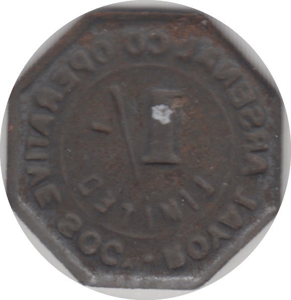 1910 ONE SHILLING TOKEN ARSENAL COOPERATIVE - OTHER TOKENS - Cambridgeshire Coins
