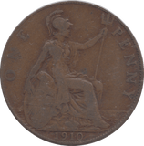 1910 PENNY ( FINE ) - PENNY - Cambridgeshire Coins