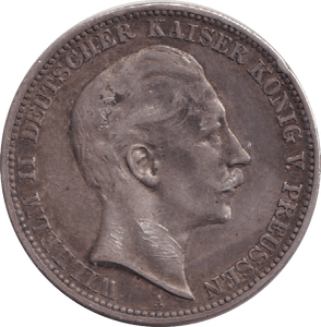 1910 SILVER 3 MARK GERMANY - SILVER WORLD COINS - Cambridgeshire Coins