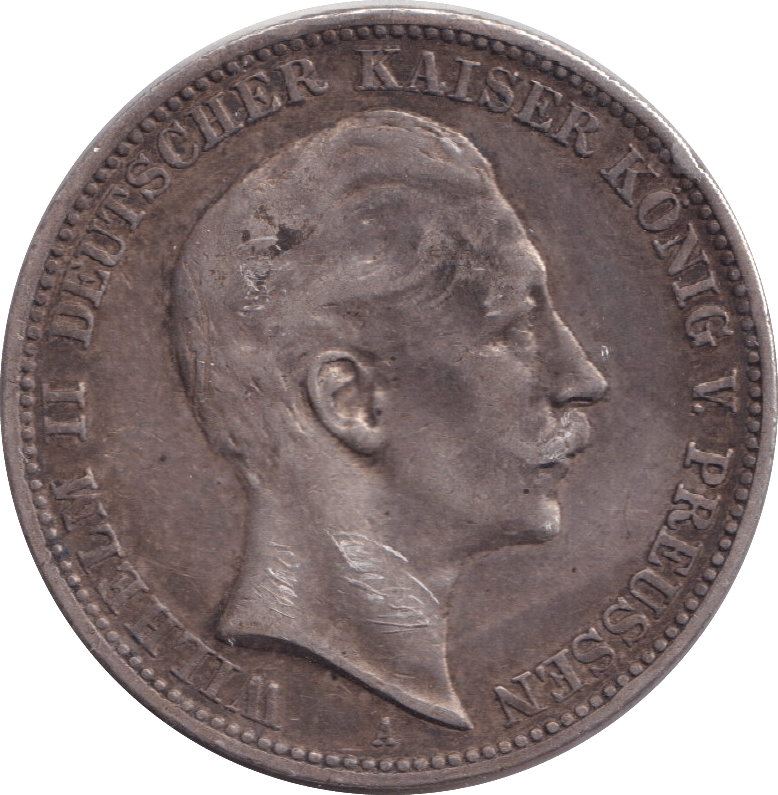1910 SILVER 3 MARK GERMANY - SILVER WORLD COINS - Cambridgeshire Coins