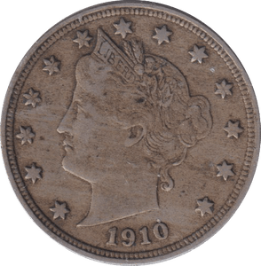 1910 SILVER 5 CENTS USA - SILVER WORLD COINS - Cambridgeshire Coins