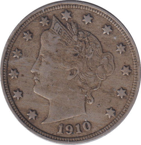 1910 SILVER 5 CENTS USA - SILVER WORLD COINS - Cambridgeshire Coins
