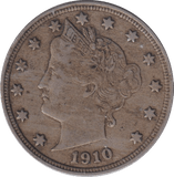 1910 SILVER 5 CENTS USA - SILVER WORLD COINS - Cambridgeshire Coins