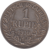 1910 SILVER EAST AFRICA ONE RUPIE - SILVER WORLD COINS - Cambridgeshire Coins