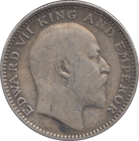 1910 SILVER HALF RUPEE INDIA - SILVER WORLD COINS - Cambridgeshire Coins