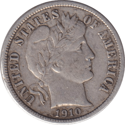 1910 SILVER ONE DIME - SILVER WORLD COINS - Cambridgeshire Coins