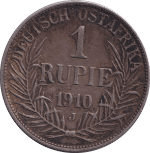 1910 SILVER RUPIE GERMAN EAST AFRICA - SILVER WORLD COINS - Cambridgeshire Coins