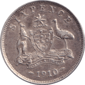 1910 SILVER SIXPENCE AUSTRALIA 2 - SILVER WORLD COINS - Cambridgeshire Coins