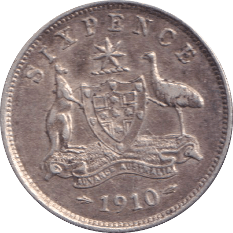 1910 SILVER SIXPENCE AUSTRALIA 2 - SILVER WORLD COINS - Cambridgeshire Coins