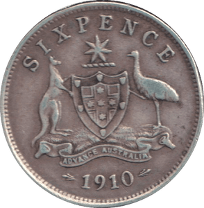 1910 SILVER SIXPENCE AUSTRALIA - SILVER WORLD COINS - Cambridgeshire Coins
