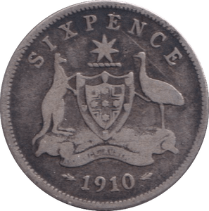 1910 SILVER SIXPENCE AUSTRALIA - SILVER WORLD COINS - Cambridgeshire Coins