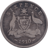 1910 SILVER SIXPENCE AUSTRALIA - SILVER WORLD COINS - Cambridgeshire Coins