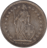1910 SILVER TWO FRANCS SWITZERLAND ( B ) - SILVER WORLD COINS - Cambridgeshire Coins