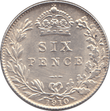 1910 SIXPENCE ( EF ) 6 - SIXPENCE - Cambridgeshire Coins