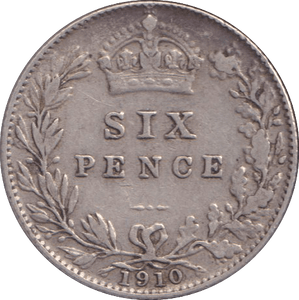 1910 SIXPENCE ( FAIR ) - SIXPENCE - Cambridgeshire Coins