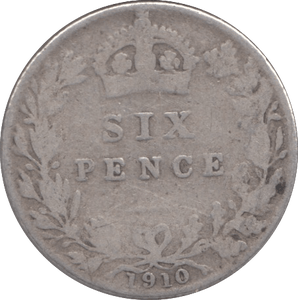 1910 SIXPENCE ( NF ) - SIXPENCE - Cambridgeshire Coins