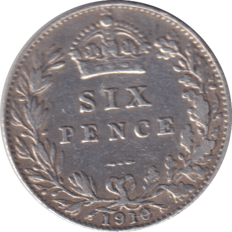 1910 SIXPENCE (VF) - SIXPENCE - Cambridgeshire Coins