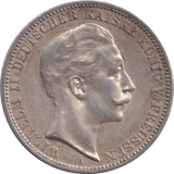 1910 THREE MARK BERLIN - SILVER WORLD COINS - Cambridgeshire Coins