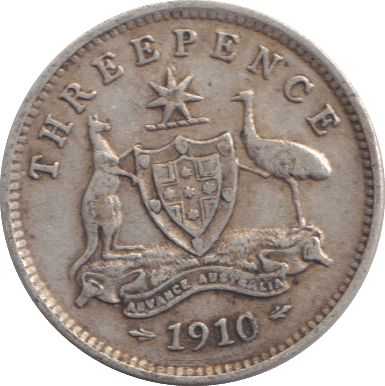 1910 THREEPENCE AUSTRALIA - SILVER WORLD COINS - Cambridgeshire Coins