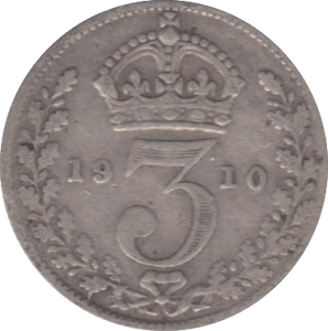 1910 THREEPENCE ( FINE ) - THREEPENCE - Cambridgeshire Coins