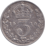 1910 THREEPENCE ( FINE ) - THREEPENCE - Cambridgeshire Coins