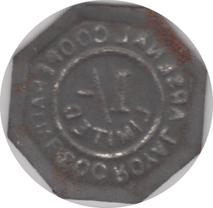 1910 TOKEN ARSENAL COOPERATIVE - OTHER TOKENS - Cambridgeshire Coins