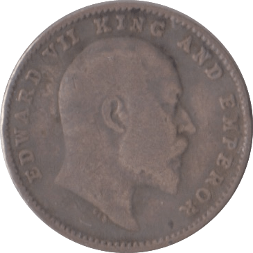 1910 TWO ANNAS INDIA - SILVER WORLD COINS - Cambridgeshire Coins