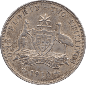 1910 TWO SHILLINGS - FLORIN - Cambridgeshire Coins
