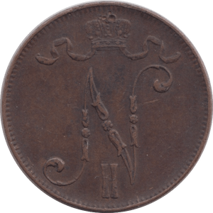 1911 5 PENNIA FINLAND - WORLD COINS - Cambridgeshire Coins