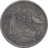 1911 AUSTRALIA SIXPENCE ( FINE ) - SILVER WORLD COINS - Cambridgeshire Coins