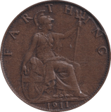 1911 FARTHING ( VF ) - FARTHING - Cambridgeshire Coins