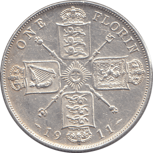 1911 FLORIN ( EF ) - FLORIN - Cambridgeshire Coins