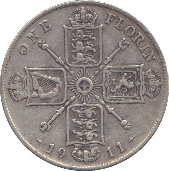 1911 FLORIN ( F ) - FLORIN - Cambridgeshire Coins