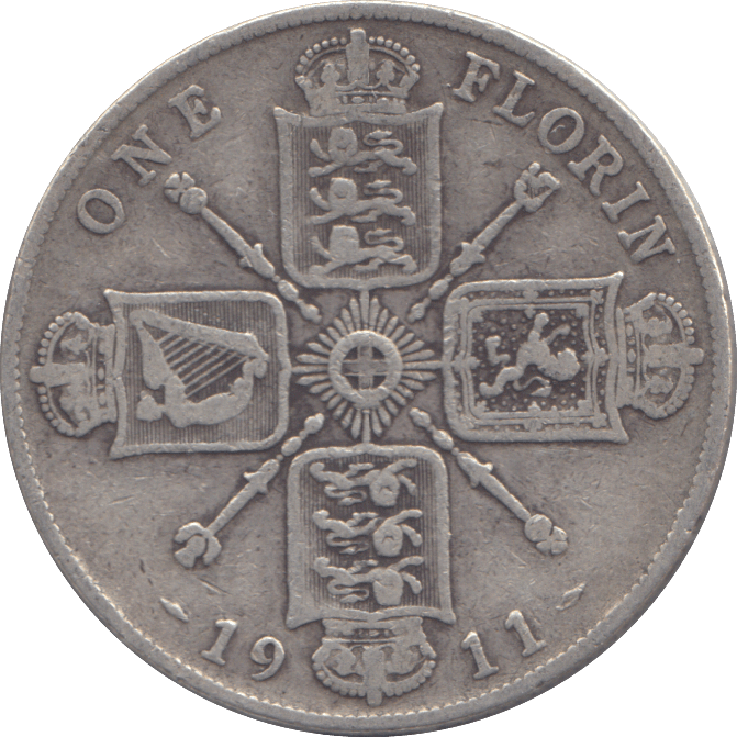 1911 FLORIN ( FINE ) - FLORIN - Cambridgeshire Coins