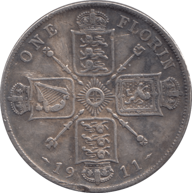1911 FLORIN ( GVF ) - FLORIN - Cambridgeshire Coins