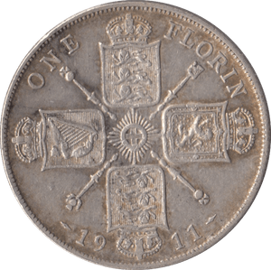 1911 FLORIN ( GVF ) - FLORIN - Cambridgeshire Coins