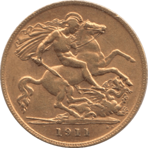 1911 GOLD HALF SOVEREIGN ( AUNC ) - Half Sovereign - Cambridgeshire Coins