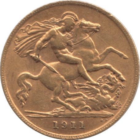 1911 GOLD HALF SOVEREIGN ( AUNC ) - Half Sovereign - Cambridgeshire Coins