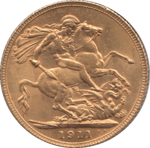 1911 GOLD SOVEREIGN ( AUNC ) 1 - SOVEREIGN - Cambridgeshire Coins