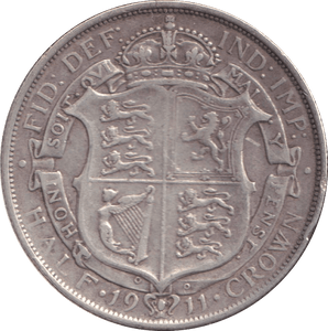 1911 HALF CROWN ( VF ) - HALF FARTHING - Cambridgeshire Coins