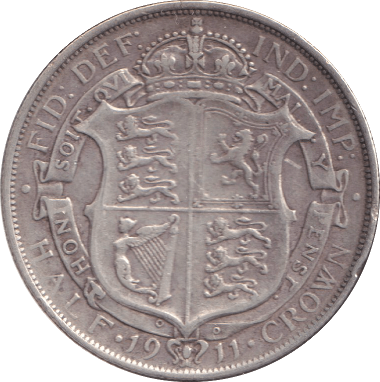 1911 HALF CROWN ( VF ) - HALF FARTHING - Cambridgeshire Coins