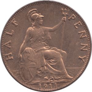 1911 HALFPENNY ( UNC ) - Halfpenny - Cambridgeshire Coins