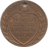 1911 KING GEORGE CORONATION MEDALLION - MEDALS & MEDALLIONS - Cambridgeshire Coins